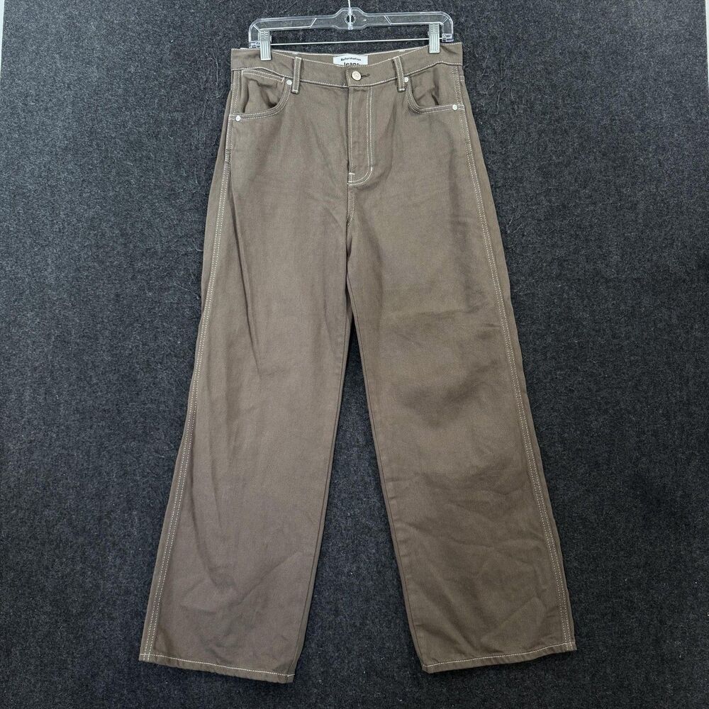 Reformation Cowboy High Rise Wide Leg Jeans Women's 28 Brown Cacao Relaxed Denim